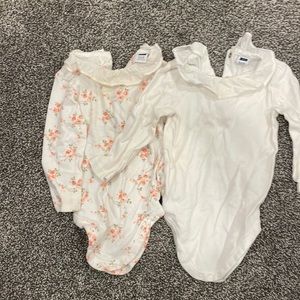 2 Janie and Jack long sleeve collared onesies